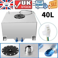 10 GAL 40 Litre Fuel Cell Tank w/Sensor+ Foam AN10 Fitting Polished Aluminium