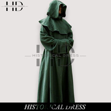 Men's Green Wool Monk Robe