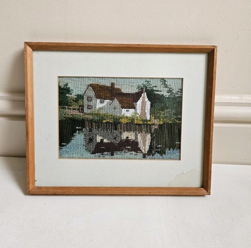 Vintage small framed woolwork - vintage,