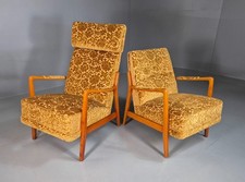 2 Swedish Lounge Chairs Gold