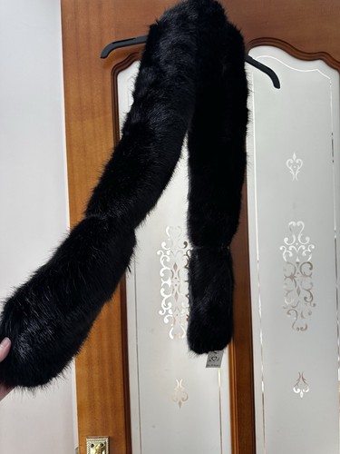 Black faux fur silk - faux,