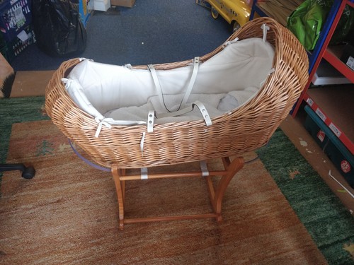 Wicker baby crib - wicker, stand