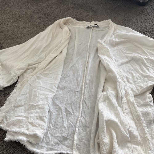 Zara white cotton embroidered - white,