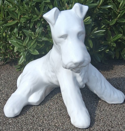 Large ceramic white fox - large,