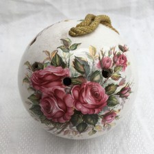 Vintage floral ceramic pomander - flowers - needs refilling