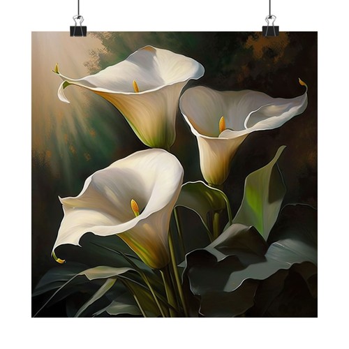 White calla lilies flower art - white,
