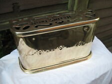 Antique BRASS VICTORIAN FIRE PLACE RANGE TRIVET/SURROUND.'HOME SWEET HOME'.