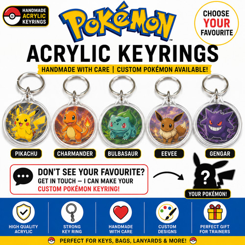 Pokémon keyrings handmade - keyrings,