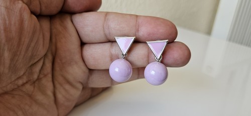Vtg pink enamel - enamel, drop
