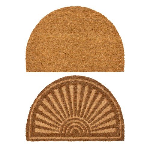 Half moon door - door, mats