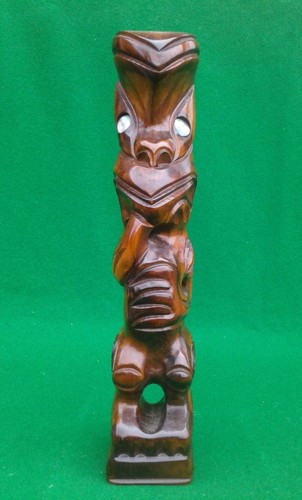 Wooden totem pole ornament - wooden,