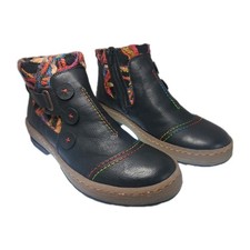 Rieker Schuh Z6759-00 Ladies Navy Blue Ankle Boots UK 7 EU 41 Brand New