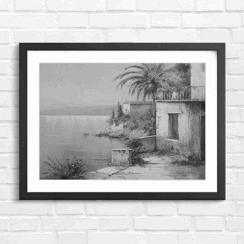 Seaside village with palm tree - seaside,