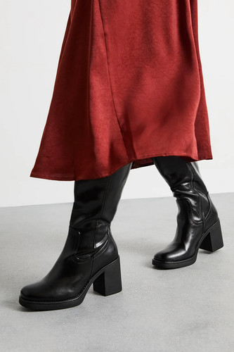 Faith black knee high - high, boots