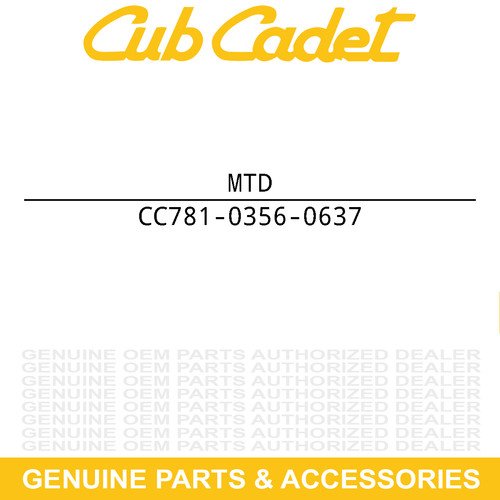 Mtd 781 0356 - 781-0356-0637, plate