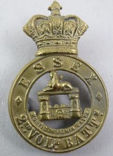 Brass Glengarry Badge 2nd Volunteer Battalion Essex Regiment British Army