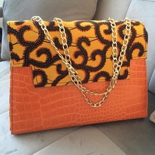 Orange African Print Handbag