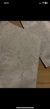 Set of 2 reversible White/silver Metallic Thread Placemats Damask