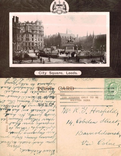 Vintage postcard city square - city,
