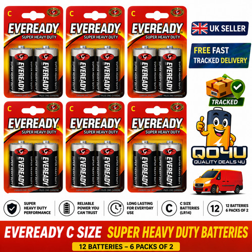 12x eveready size batteries - eveready, c