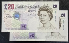 2 x Old £20 Twenty Pound