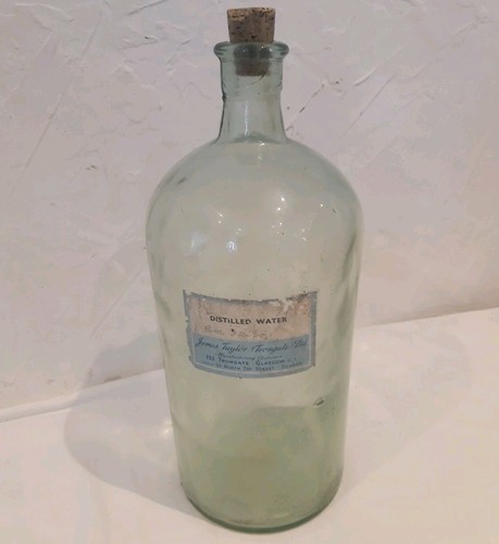 Vintage clear chemist bottle - vintage,