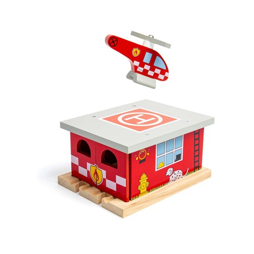 Bigjigs rail firestation shed - bigjigs,
