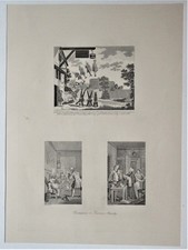 Antique prints, William Hogarth, Tristram Shandy etc. published c1840