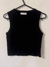 Black Crop Top Vest Primark Size Small Ladies Excellent Condition