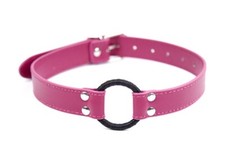 Pink Mouth Wrapped Ring Ball Gag Wear, Dungeon Wheel Restraint Party Head Hood