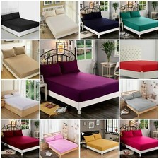 Extra Deep 30cm Fitted Sheet Bed Sheets 100% Poly Cotton Single Double King Size