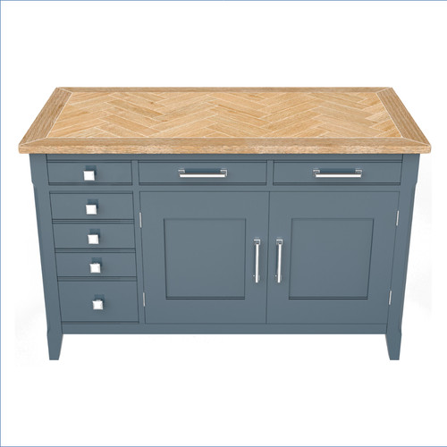 Blue oak hidden home office - blue,