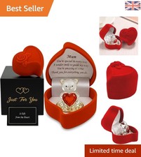 Thoughtful Glass Teddy Bear in Heart Box - Ideal for Mum's Birthday