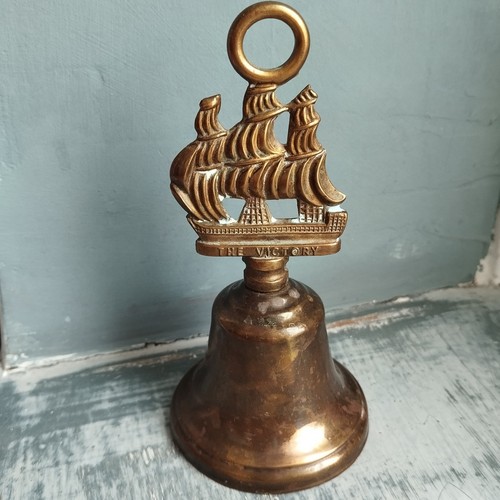 Vintage brass bell with hms - vintage,