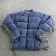 Mountain Hardwear Down Puffer Jacket Mens Large Blue Gray Full Zip Sub Zero