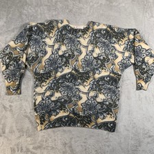 Vintage Emreco Jumper Womens UK 16 Lambswool Paisley Angora Floral Kaftan Dolman