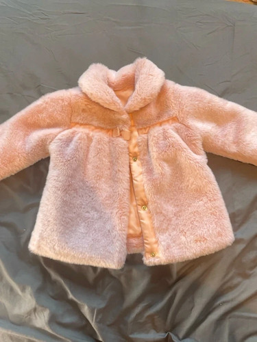 Girls rose pink fluffy faux - rose,