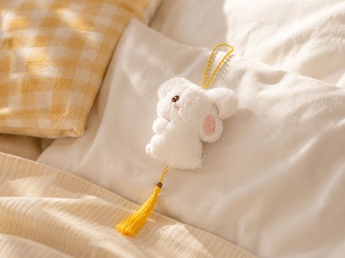 Cute plush rabbit keyring - cute,