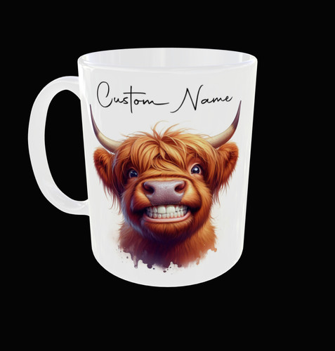 Cute personalised highland cow - cute,