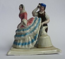 VICTORIAN FAIRING FIGURE " LADY AND COBBLER REPAIRING HOOP"  RARE NICE CONDITION