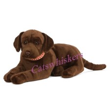 Lying chocolate labrador plush - labrador,