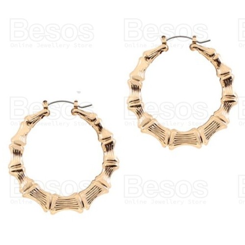 Large 6cm bamboo hoop - large, earrings