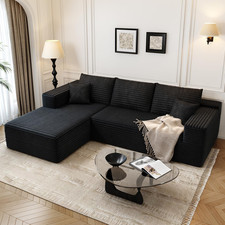 107.5" Modern Black L-Shaped
