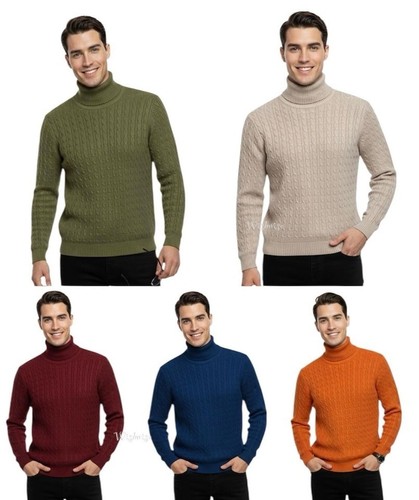Men winter cable knit turtle - men's,