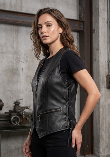 Women genuine leather vest - genuine,