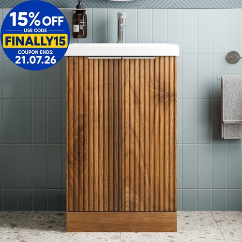 Fluted 500mm bathroom - bathroom, vanity