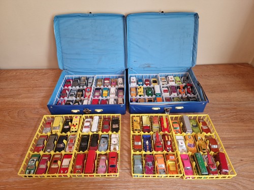Two matchbox carry - cases, with
