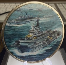 COMMEMORATIVE FALKLANDS WAR 45mm SILVER PLATE MEDALLION- “THE TASK FORCE SAILS”