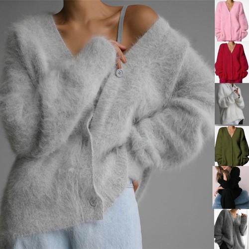 Fluffy plain sweater jumper - fluffy,