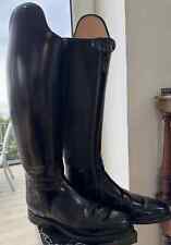 Petrie Black Shiny Dressage riding Boots leather UK5.5 to 6 high arch zip EU39.5